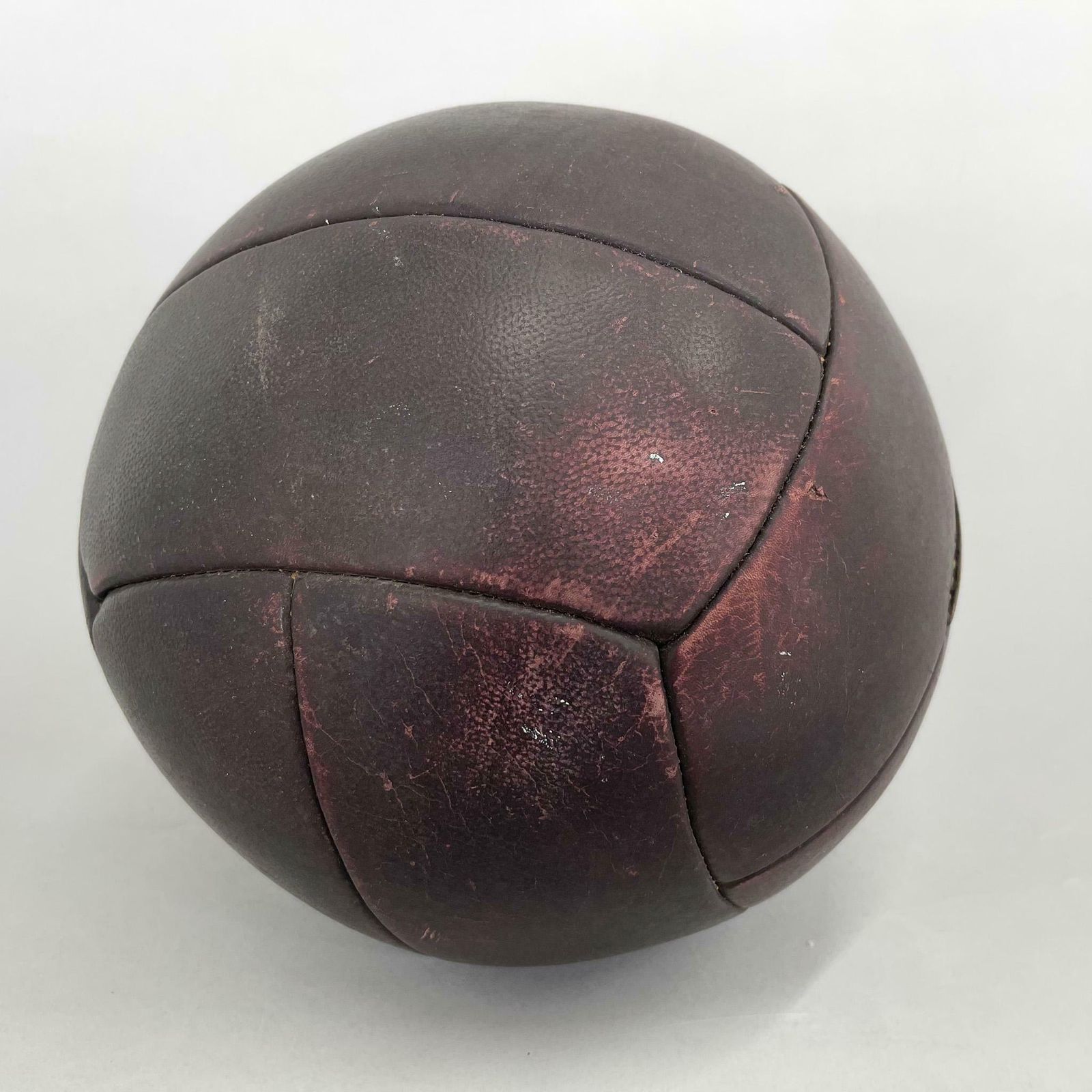 Vintage Mahagony Leather Medicine Ball, 1930's photo for sale
