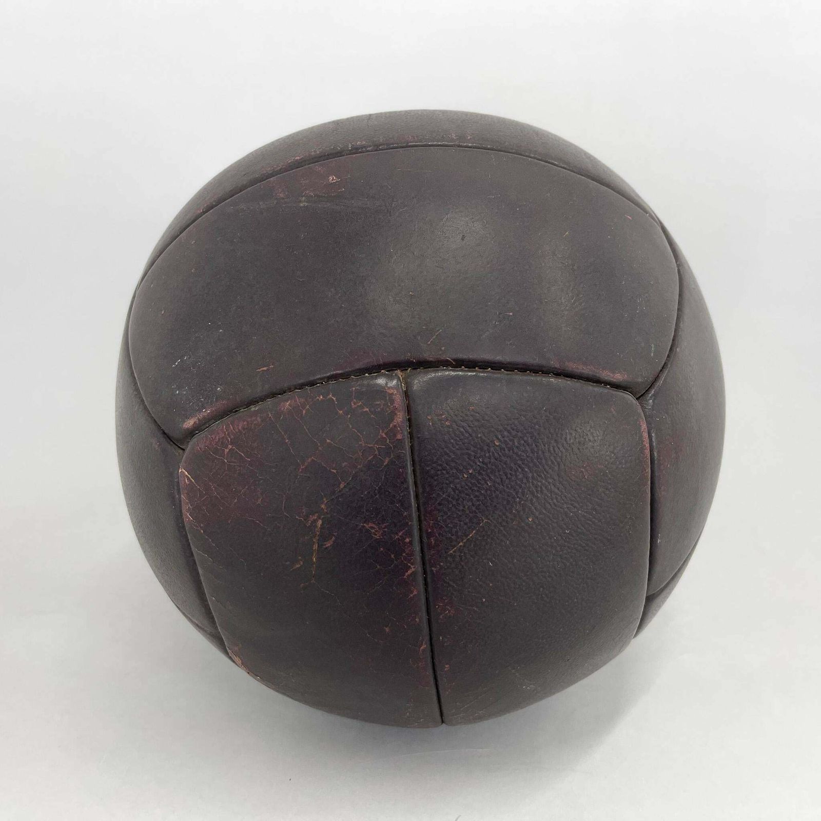Vintage Mahagony Leather Medicine Ball, 1930's photo vinterior