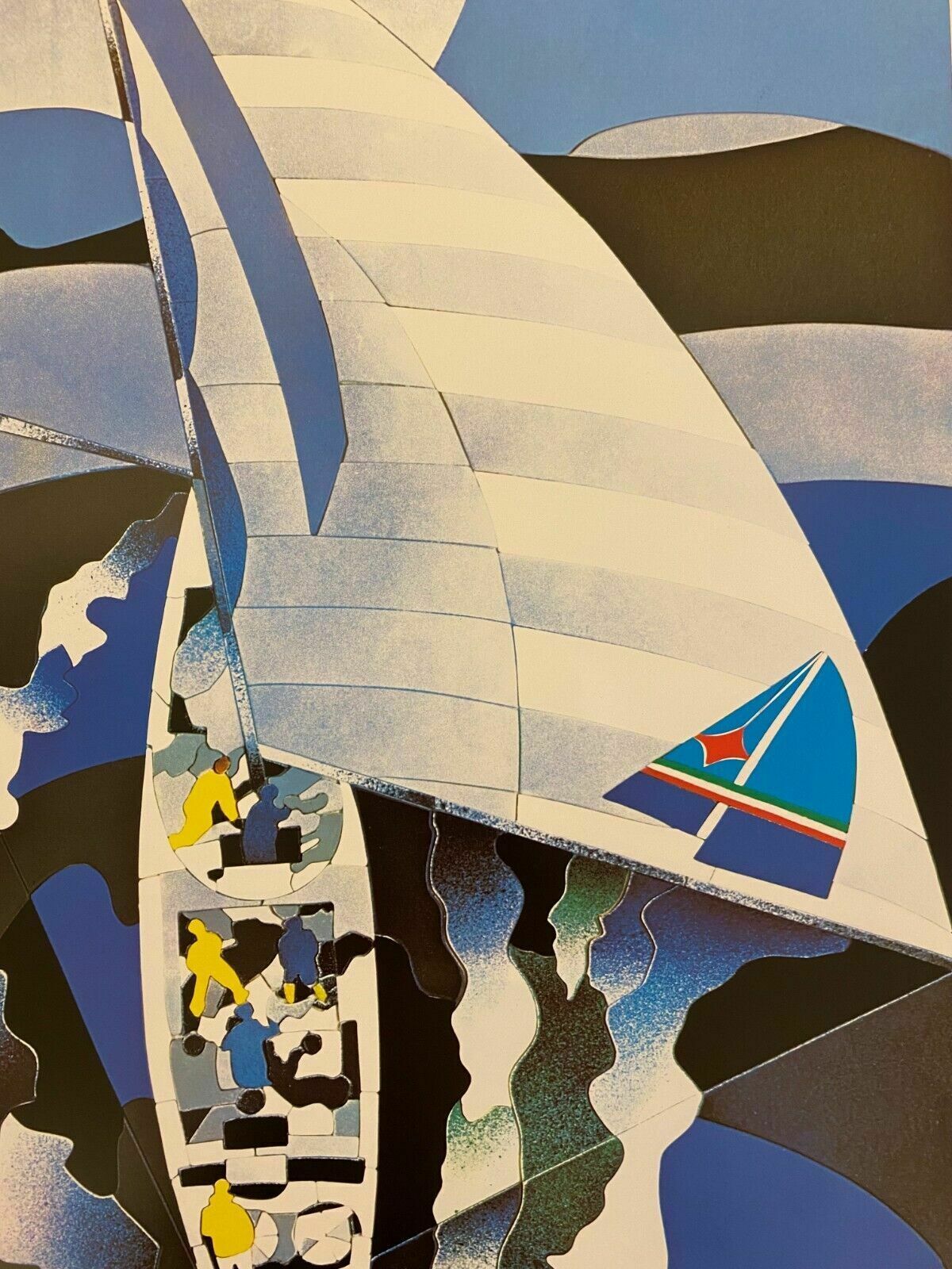 photo vintage Ugo Nespolo, 1983   Azzurra   Original Advertising Vintage Poster
