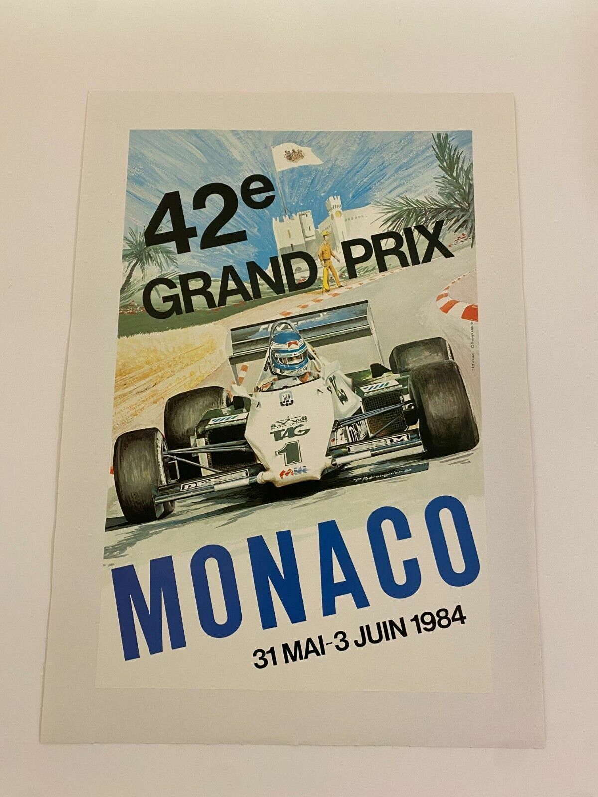 Pierre Berenguier, 1984   Monaco 84   Advertising Offset Poster Linen Backed photo Art