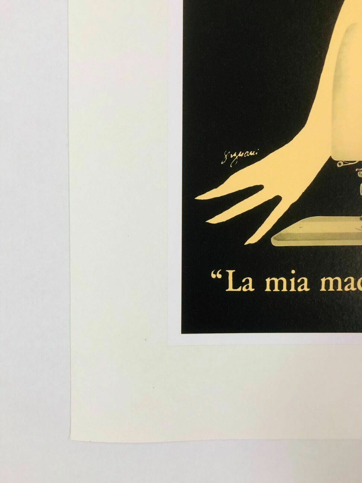 Jeanne Grignani, 80s   Necchi (Black)   Original Affiche Linen Backed On Canvas photo vinterior