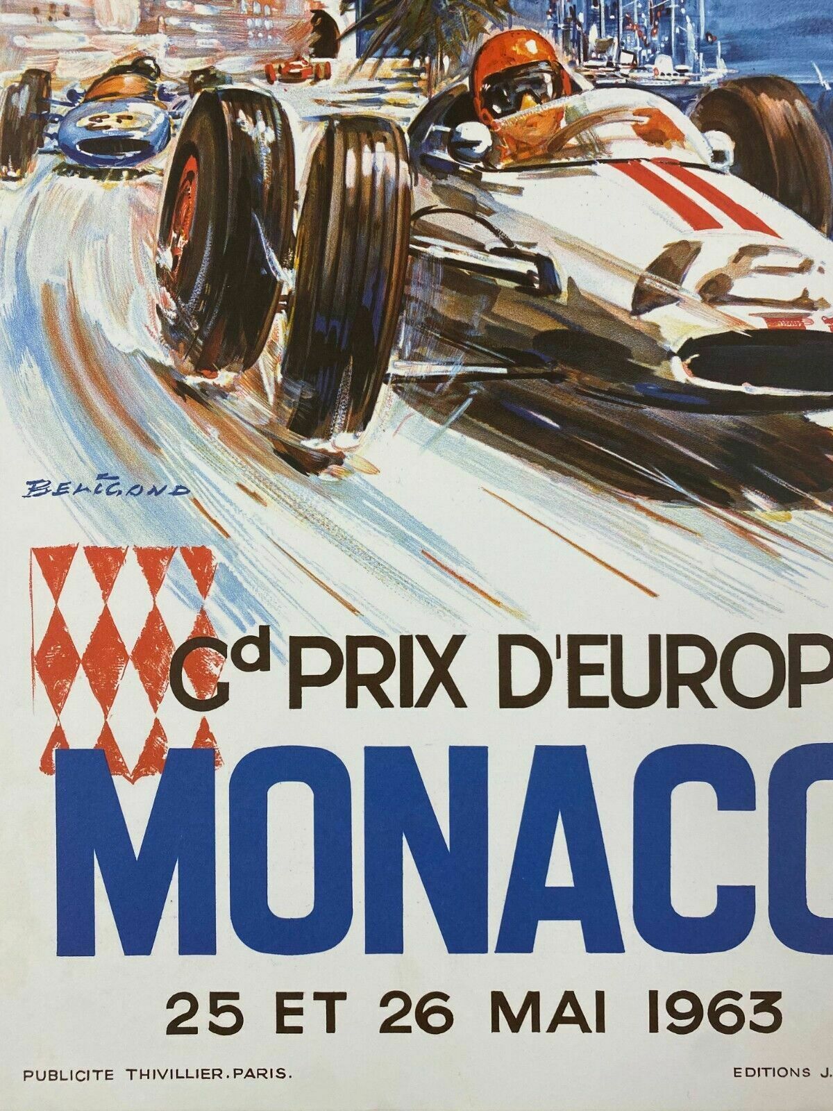 Art Michel Beligond, 1963   Monaco 63   Advertising Offset Poster Linen Backed photo
