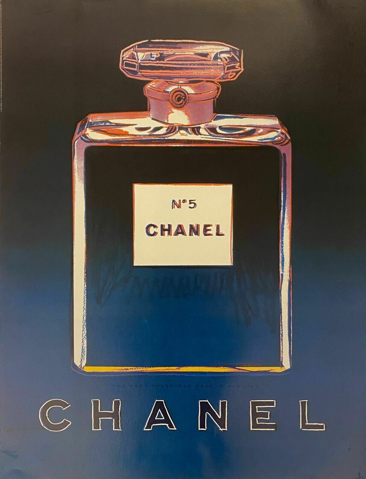 450.0 Andy Warhol, 1997   Chanel N. 5   Blue   Original Vintage Poster Linen Backed photo