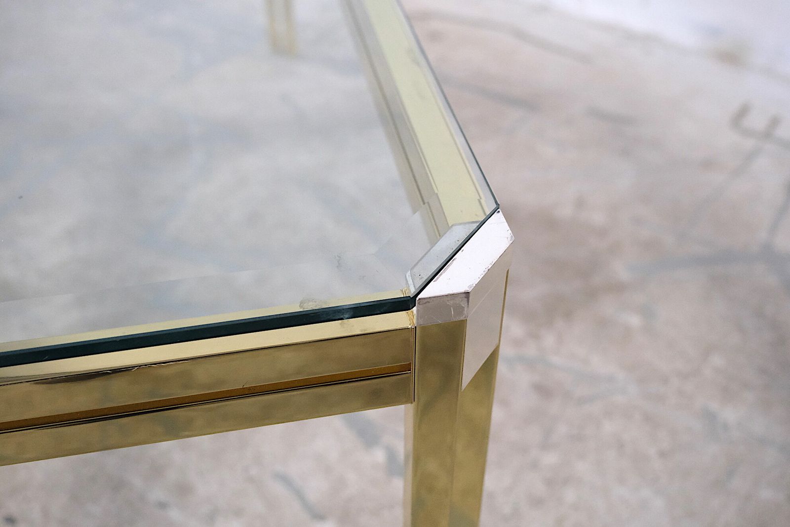 Italian Chrome And Glass Coffee Table, 1970s photo vintage