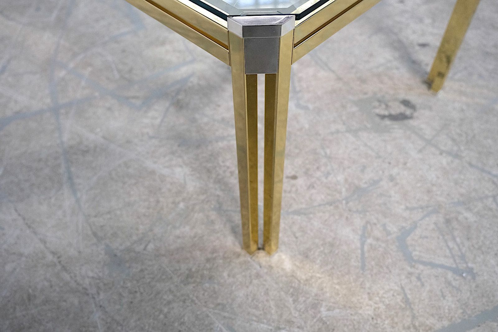 photo for sale Italian Chrome And Glass Coffee Table, 1970s