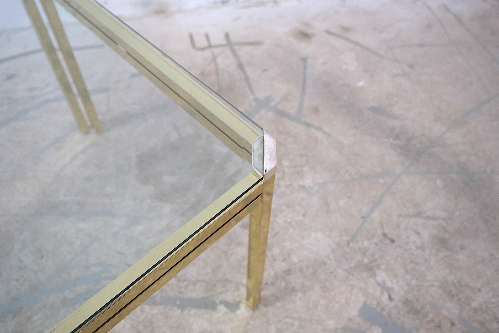 Furniture Italian Chrome And Glass Coffee Table, 1970s photo