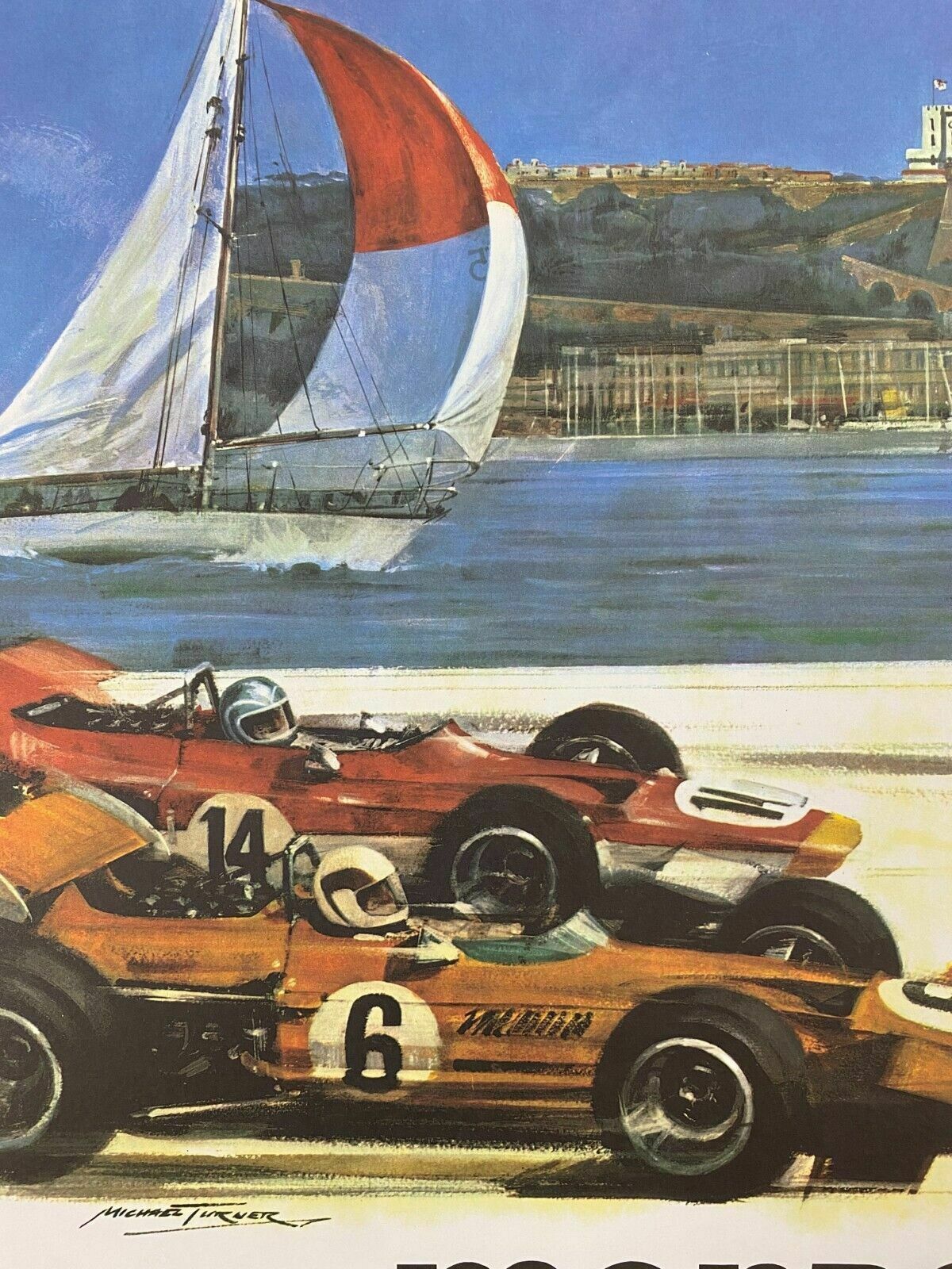 Monaco 1970   Michael Turner, 1970   Original Vintage Poster Linen Backed photo 440.0