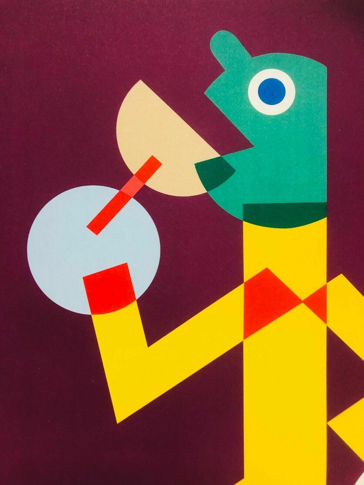 photo for sale Fortunato Depero, C.A. 1980s  Campari  Advertising Vintage Affiche Linen Backed On Canvas