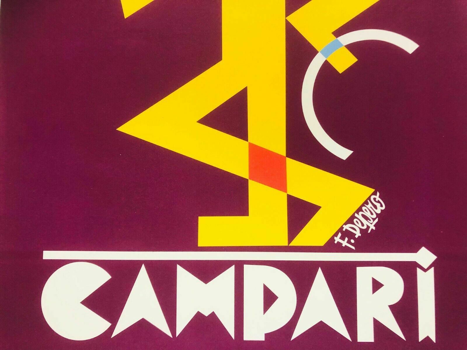 400.0 Fortunato Depero, C.A. 1980s  Campari  Advertising Vintage Affiche Linen Backed On Canvas photo