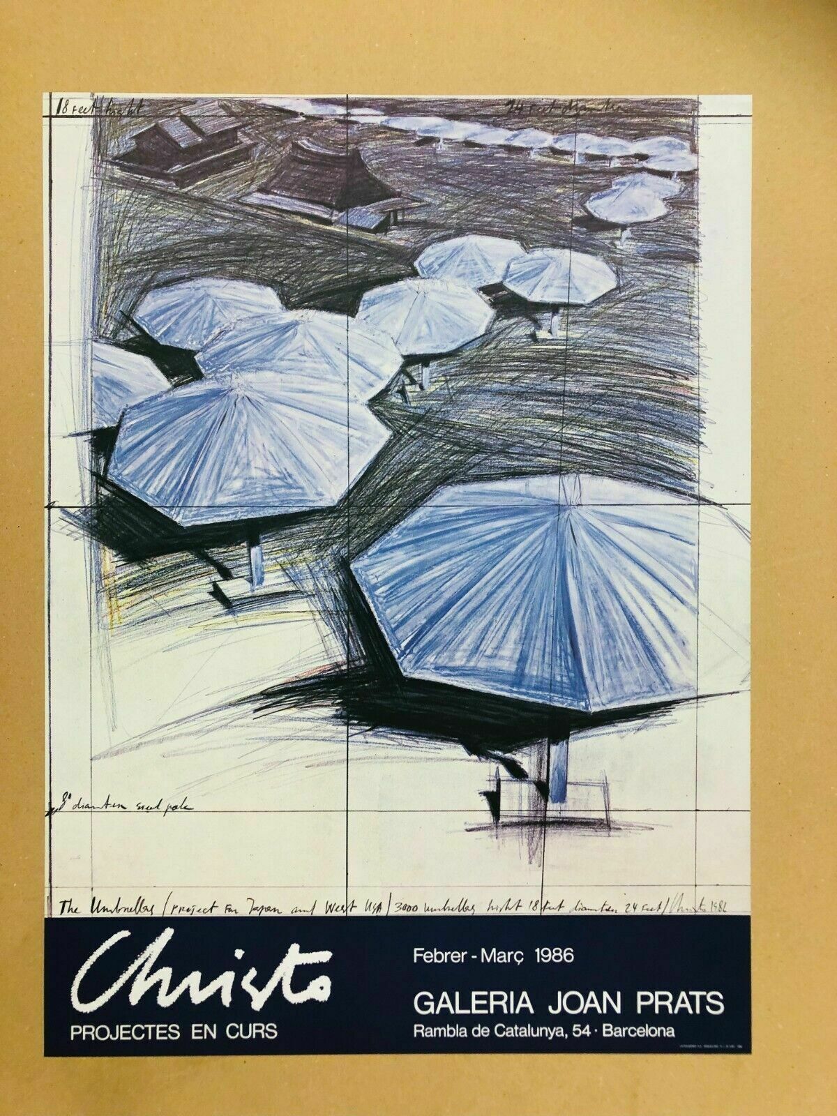 Christo, 1986   The Umbrellas   Exhibition Poster Printed In Offset Lithography photo furniture