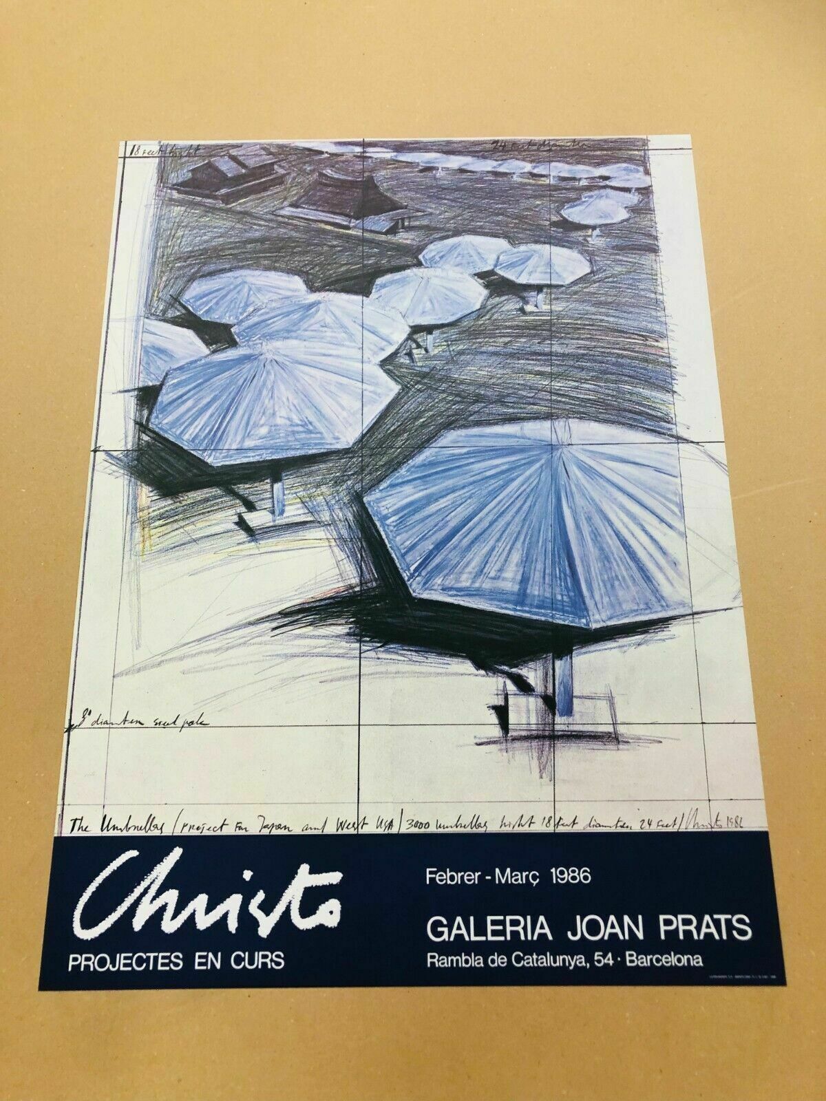 Art Christo, 1986   The Umbrellas   Exhibition Poster Printed In Offset Lithography photo