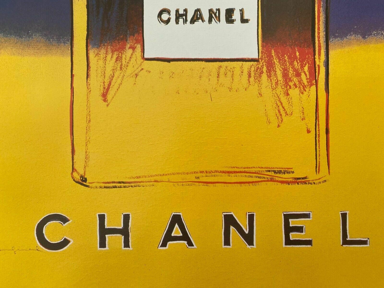 450.0 Andy Warhol, 1997   Chanel N.5 Yellow   Original Vintage Poster Linen Backed photo