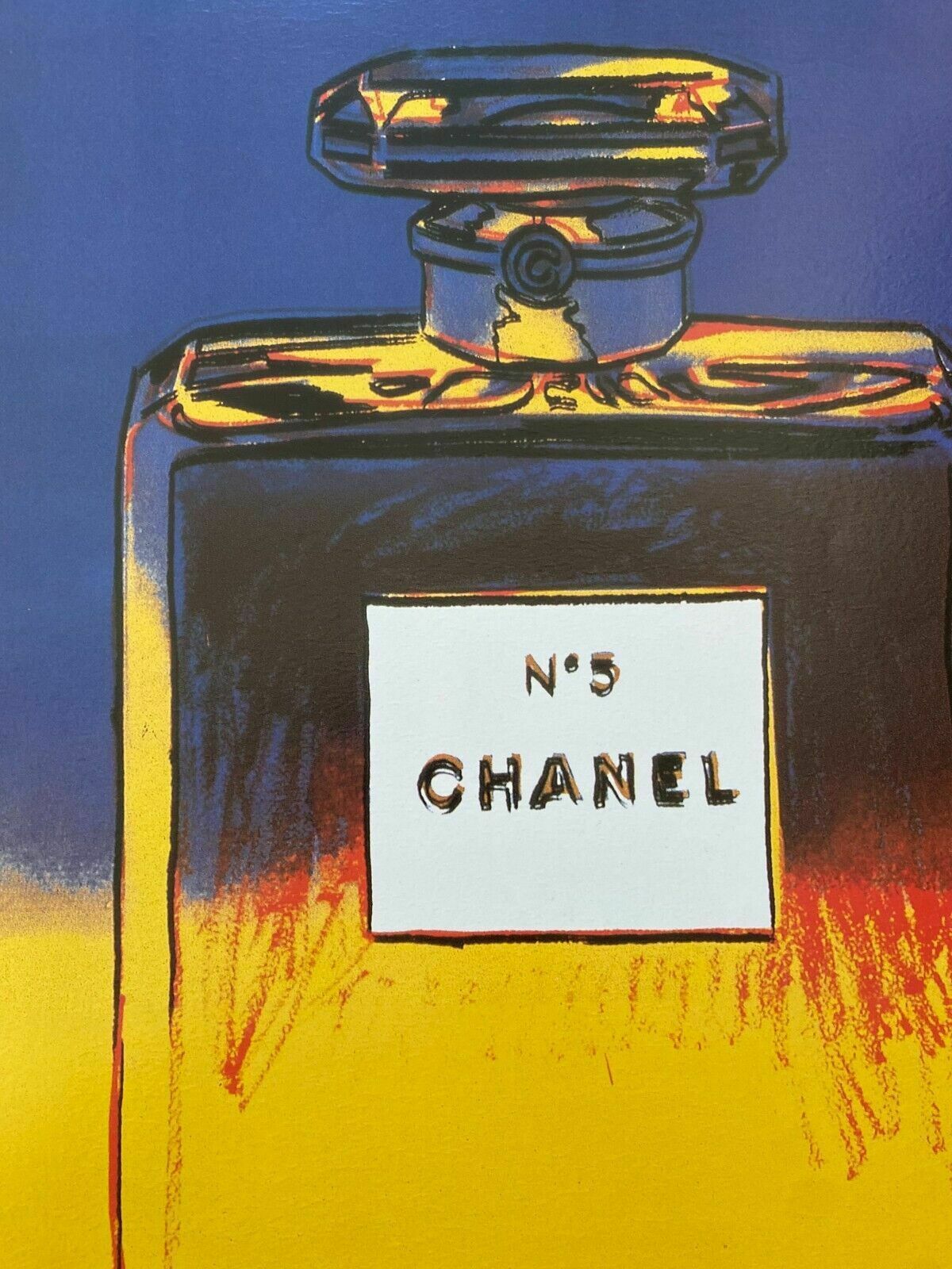 photo vintage Andy Warhol, 1997   Chanel N.5 Yellow   Original Vintage Poster Linen Backed