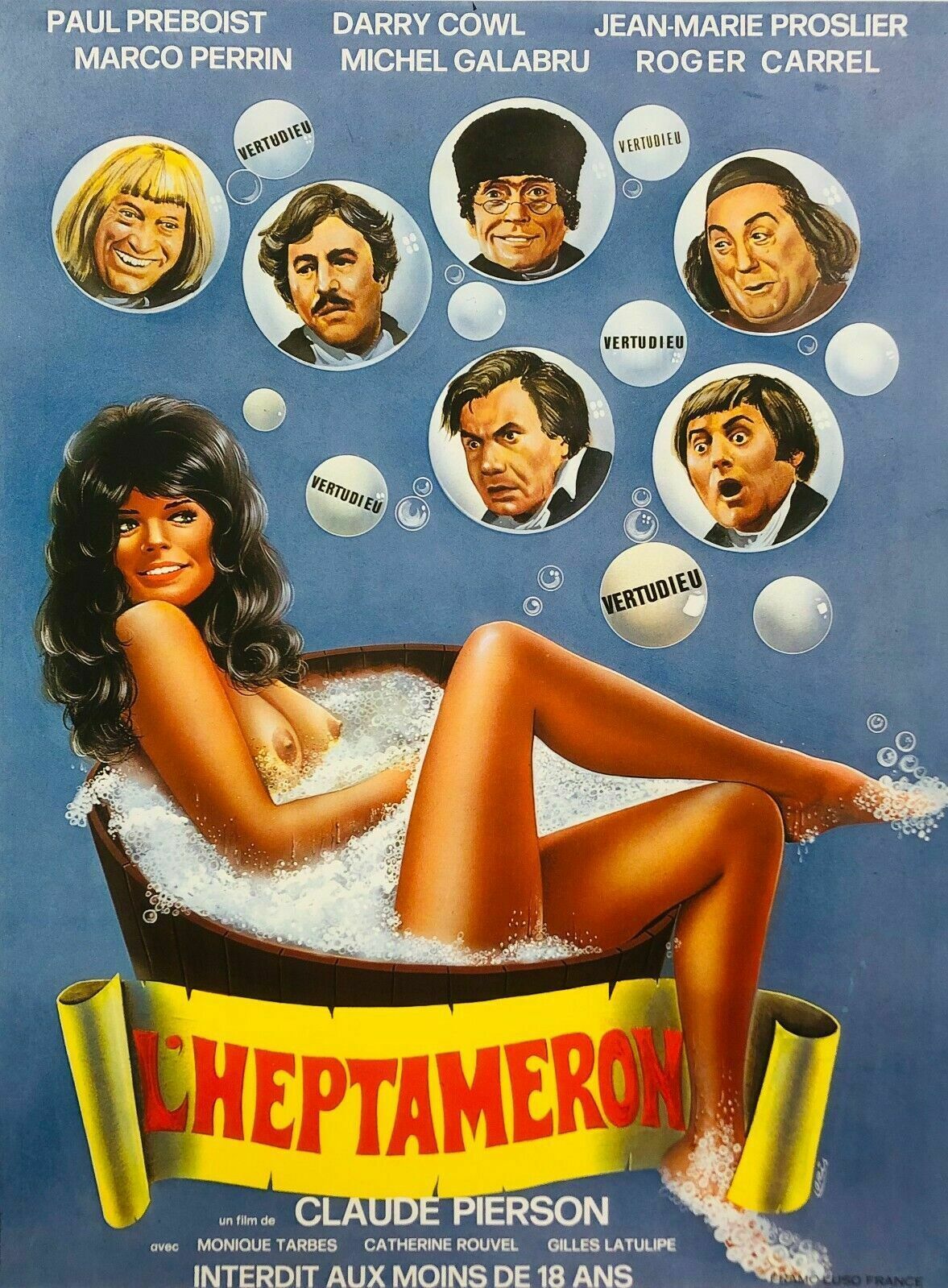 Kalafat Loris, 1974   L'heptameron   Erotic Vintage Affiche Linen On Canvas