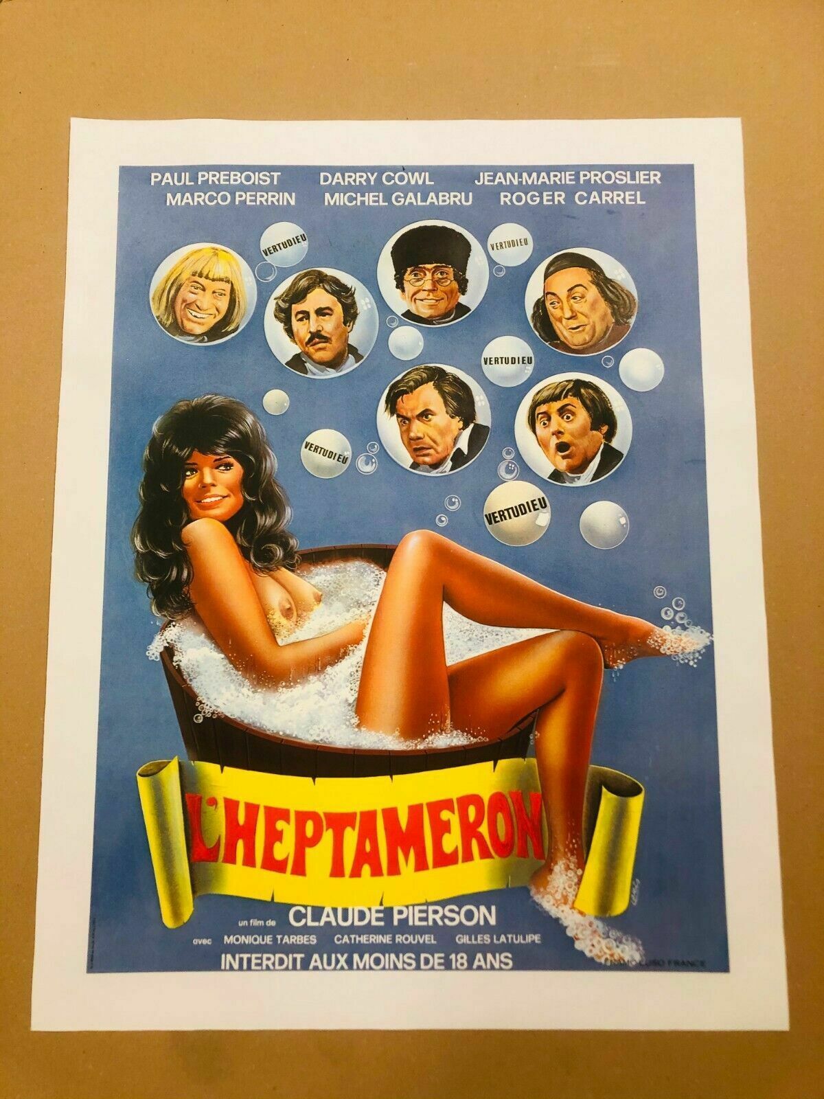 Art Kalafat Loris, 1974   L'heptameron   Erotic Vintage Affiche Linen On Canvas photo