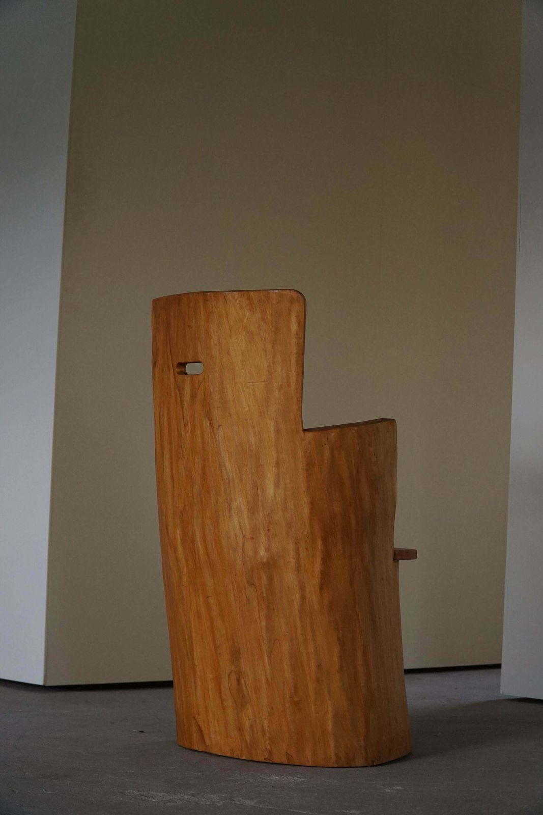 Mid Century Sculptural Carved Brutalist Stump Chair In Solid Pine, Swedish, 1960 photo Furniture