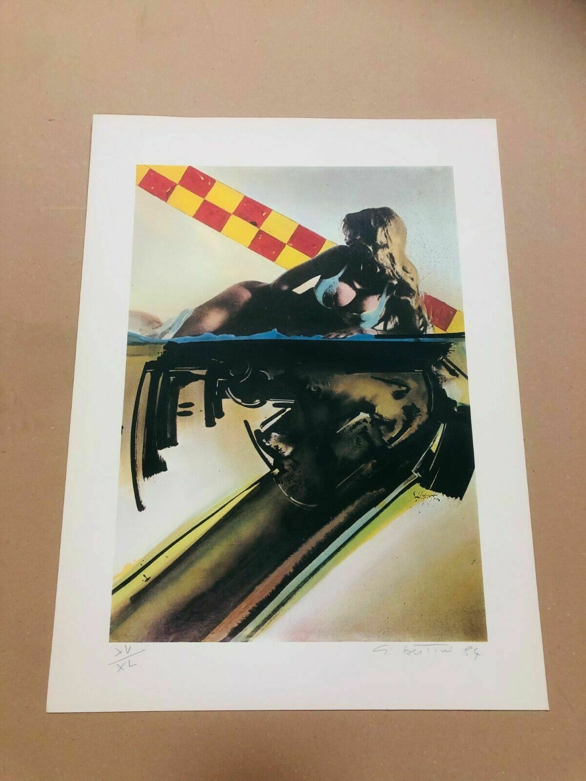 Gianni Bertini, 1984   Composition   Screen Printing On Cardboard photo for sale