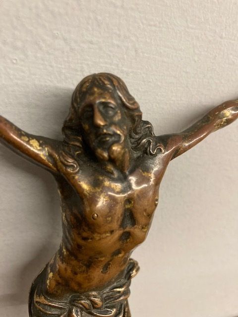 Ancient Christ Sculpture In Bronze From The 17th Century photo buy