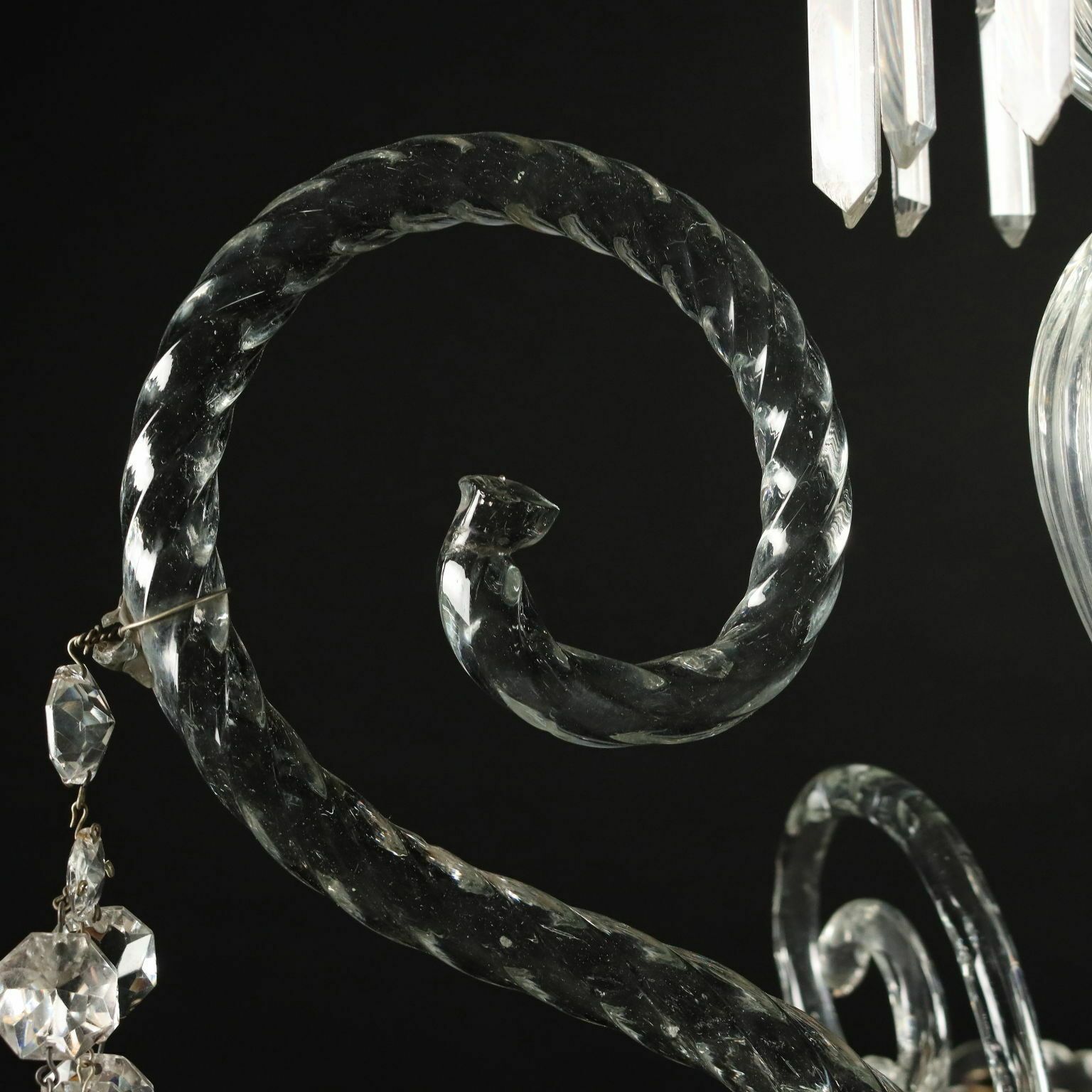 Ancient Chandelier In Glass With 6 Lights From The XIX Century photo buy