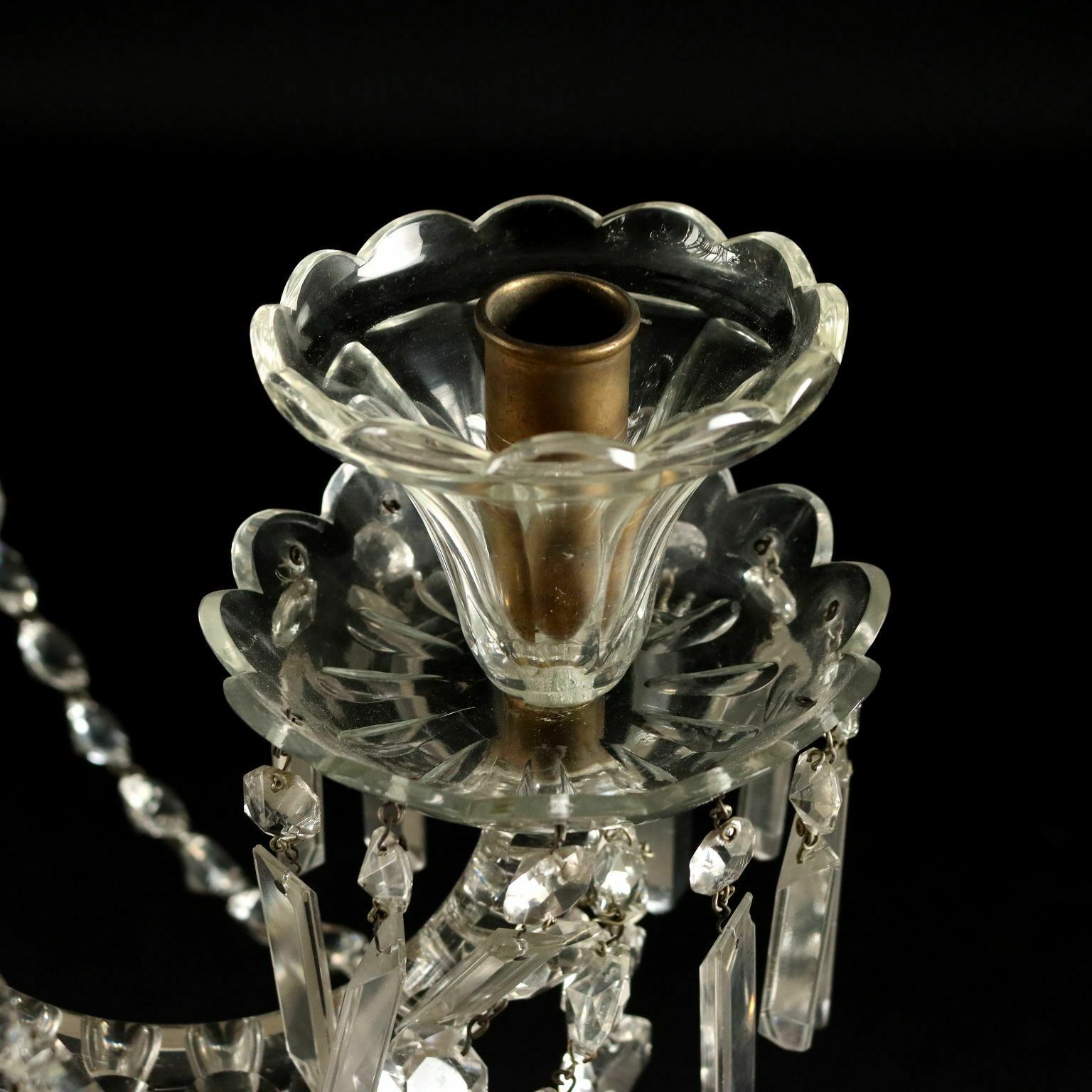 photo for sale Ancient Chandelier In Glass With 6 Lights From The XIX Century