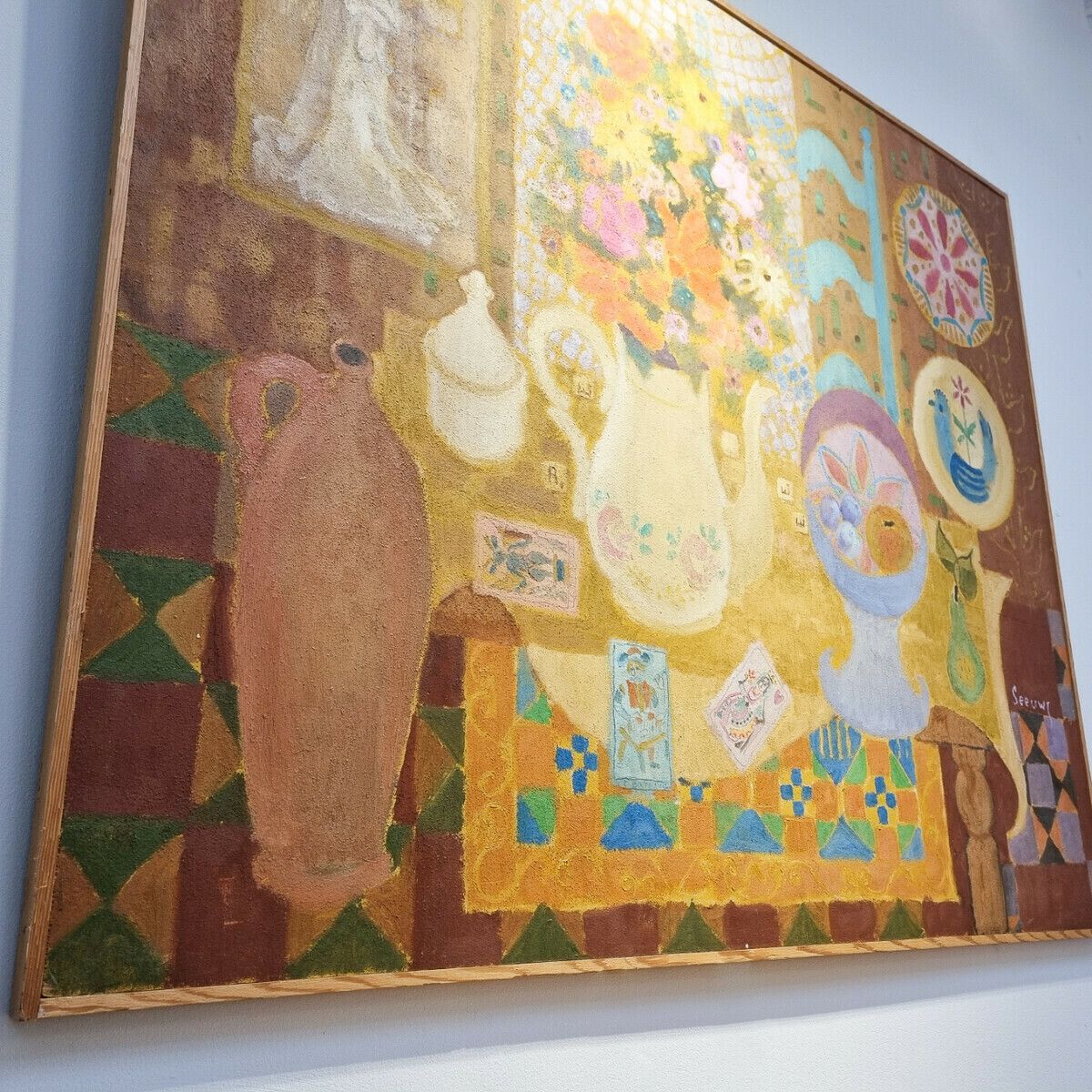 Mid Century Modern Painting By Jos Seeuws photo for sale