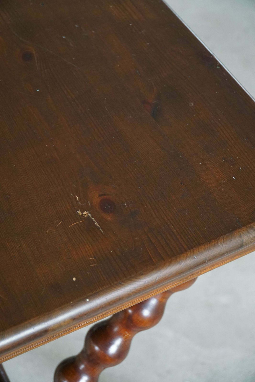 French Sculptural Baroque Style Desk In Stained Pine, Early 20th Century photo buy
