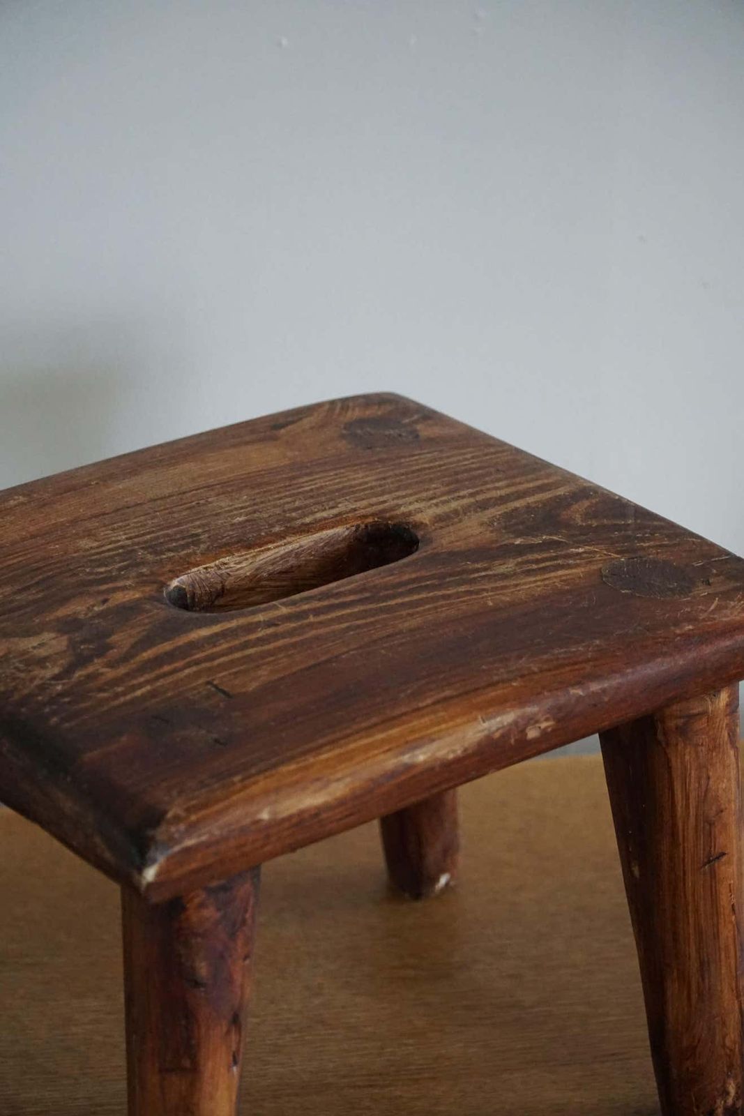 Wabi Sabi Stool In Solid Pine, Handcrafted By A Danish Cabinetmaker, 1960s photo for sale