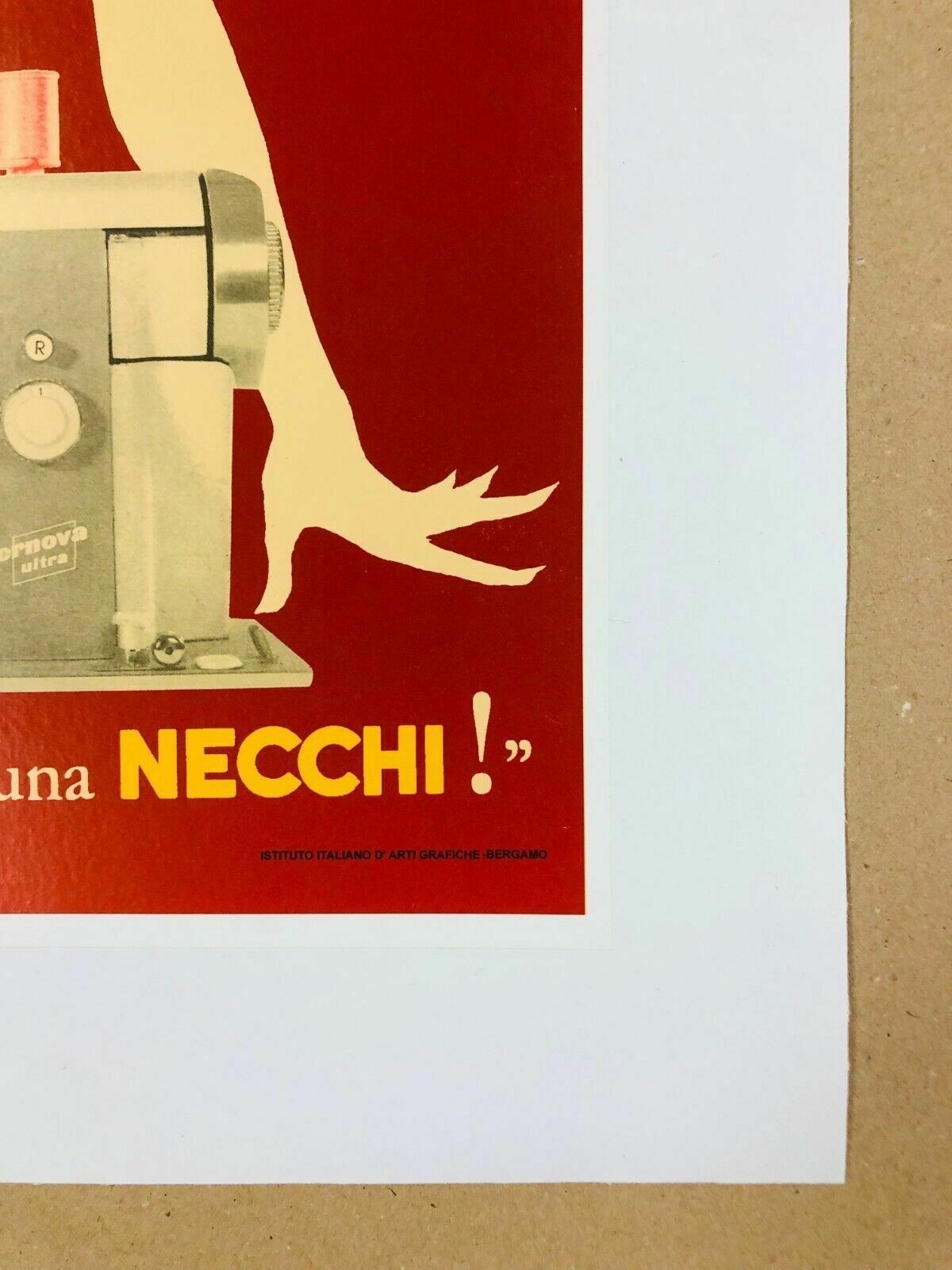 Jeanne Grignani, 80s   Necchi (Red)   Original Affiche Linen Backed On Canvas photo buy