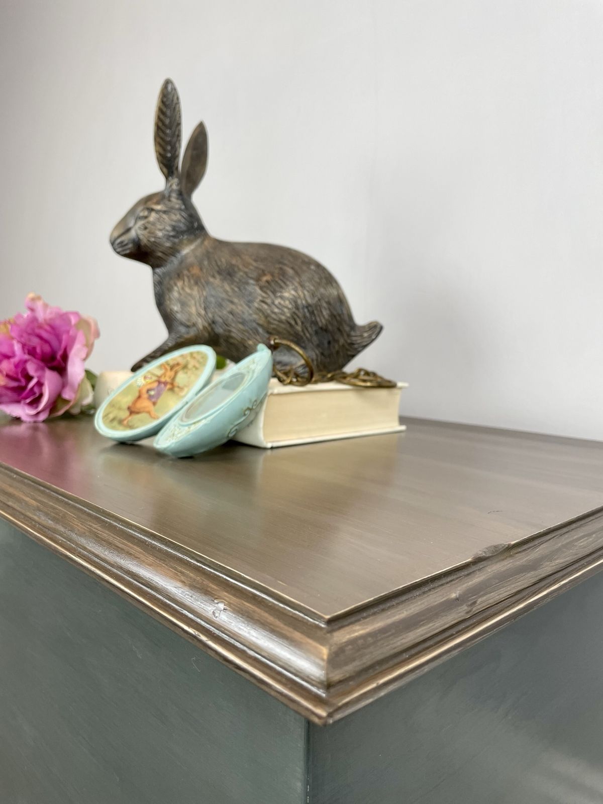 Hand Painted Pine Blanket Box photo vintage