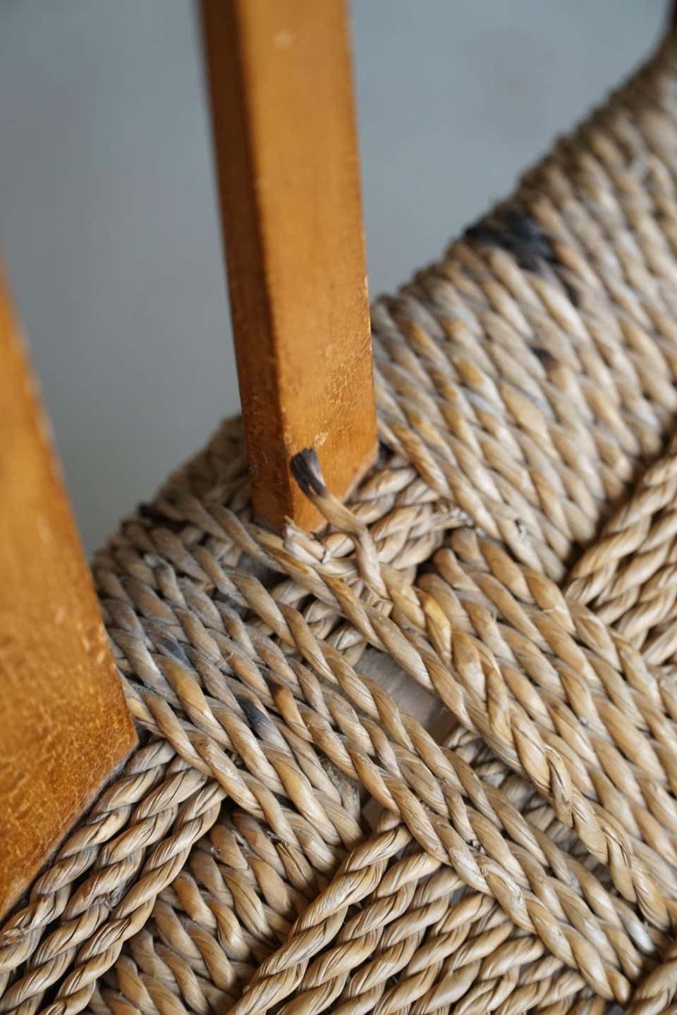 Danish Modern Lounge Chair In Beech And Papercord, In Style Of Frits Schlegel photo 890.0