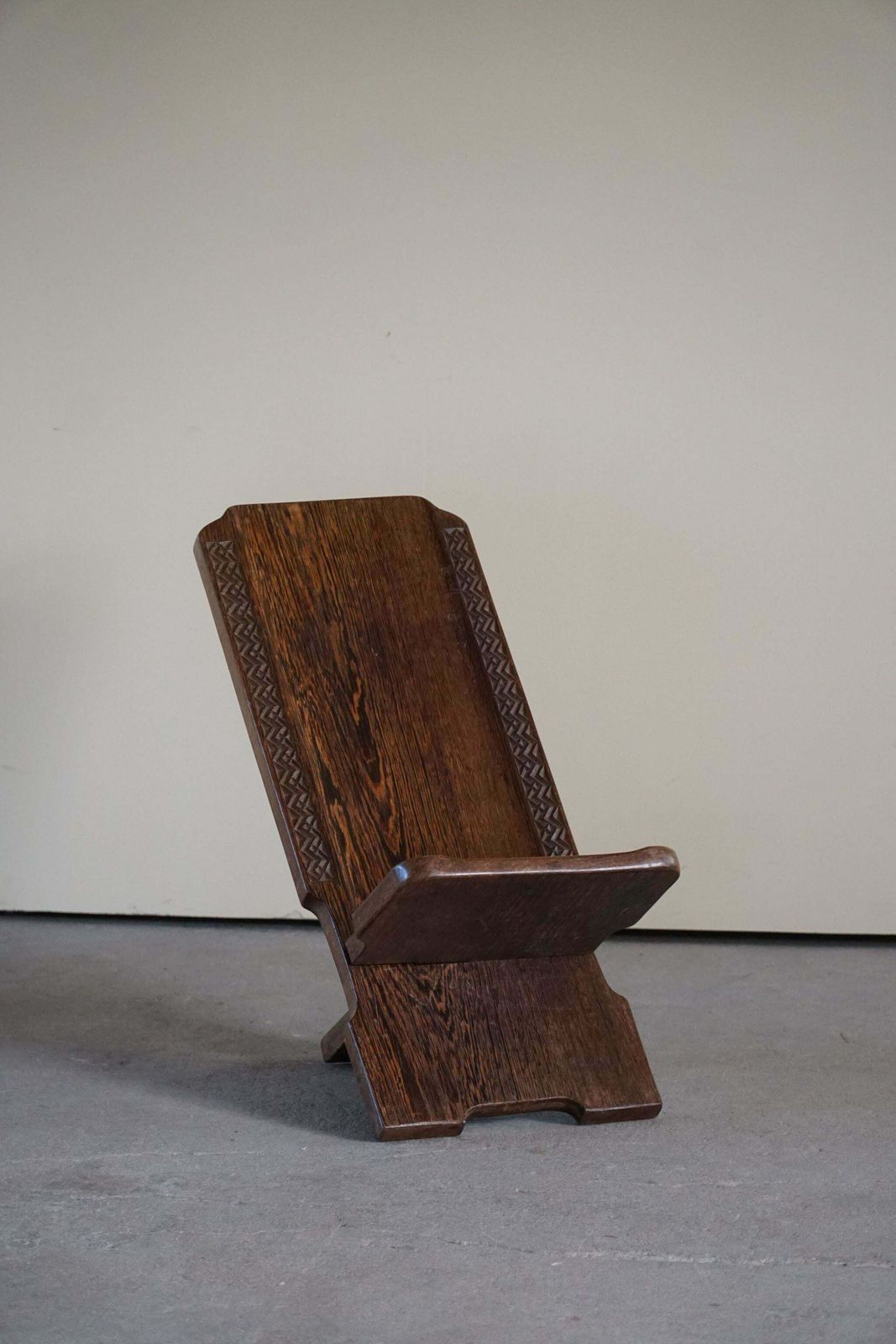 Primitive African Tribal Hand Carved Folding Palaver Chair, Wabi Sabi, 1970s photo for sale