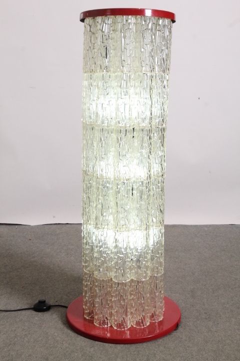 70s Modern Design Floor Lamp In Vintage Glass !!! Restored And Electrified. photo 572.0
