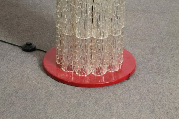 70s Modern Design Floor Lamp In Vintage Glass !!! Restored And Electrified. photo vinterior
