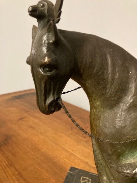 photo buy Ancient Bronze Of A Knight On Horseback From The Early 1900s, Italian School.