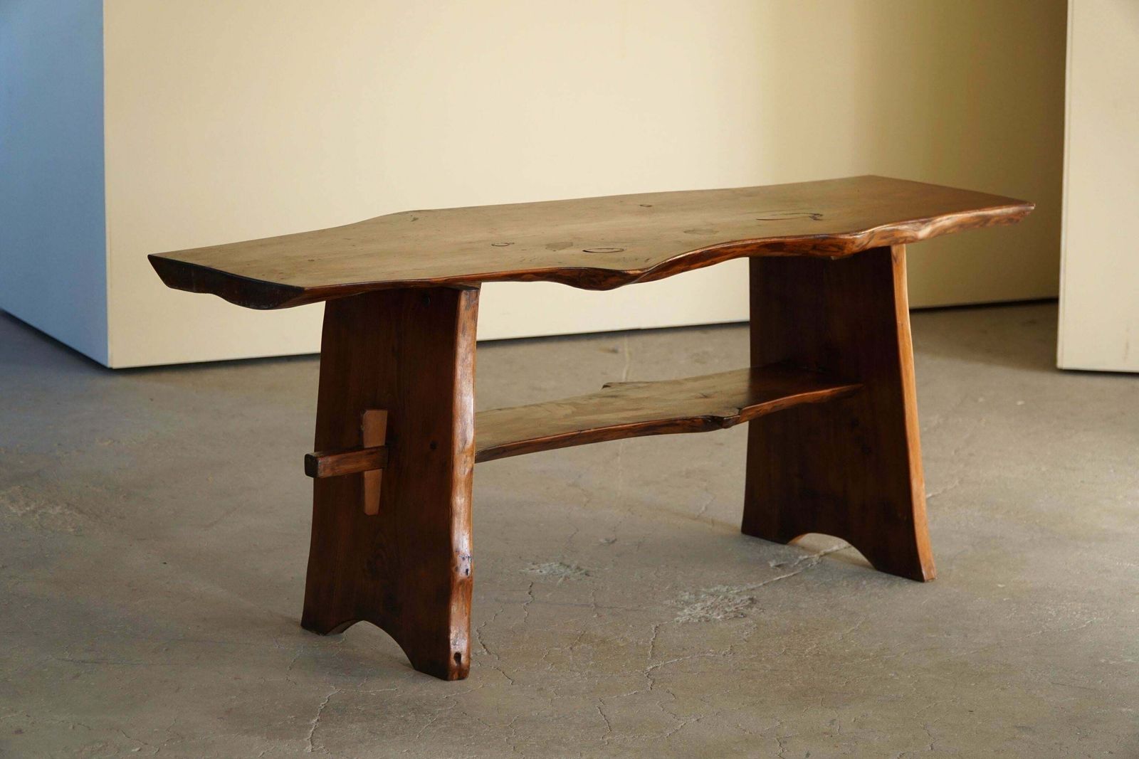 photo furniture Mid Century Organic Wooden Scandinavian Wabi Sabi Coffee Table, Made In 1960s