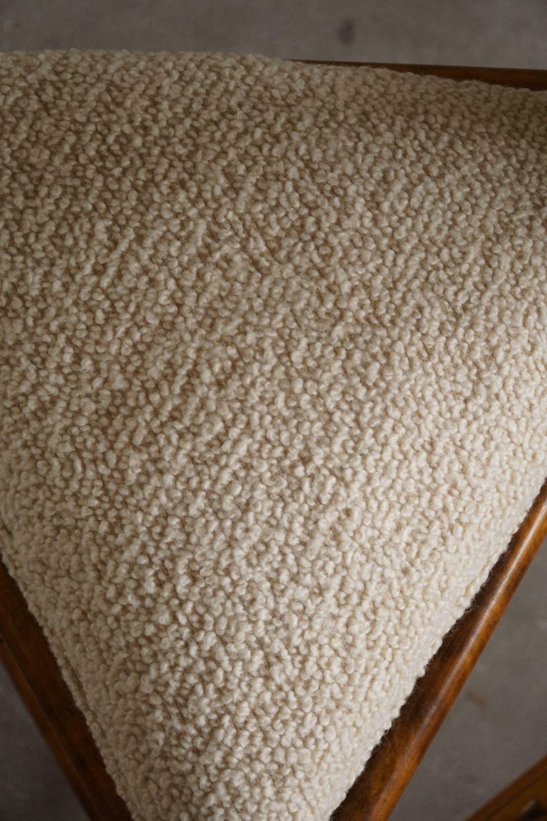 photo furniture Set Of 6 Swedish Monk Chairs With Bouclé Seats, Wabi Sabi, Early 20th Century