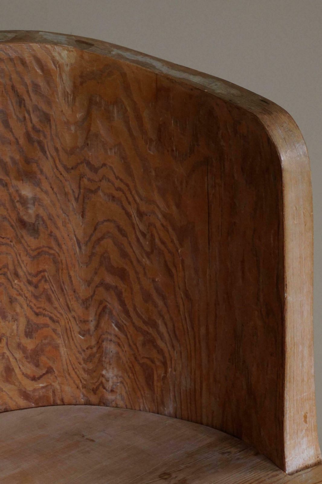 photo for sale Mid Century Sculptural Brutalist Swedish Stump Chair In Solid Pine