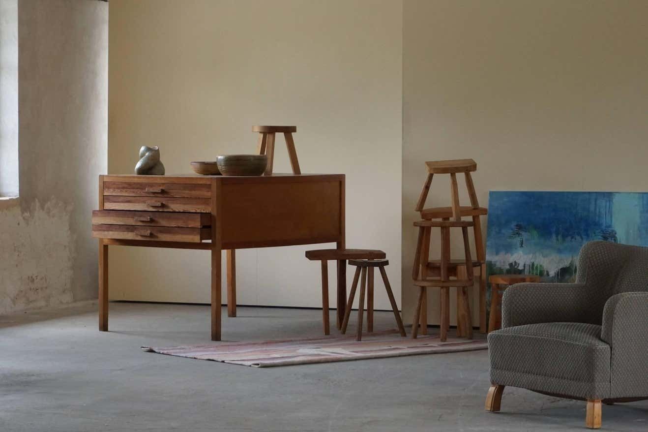 Mid Century Large Danish Drawing Cabinet Made In Pine And Beech 1960s photo furniture