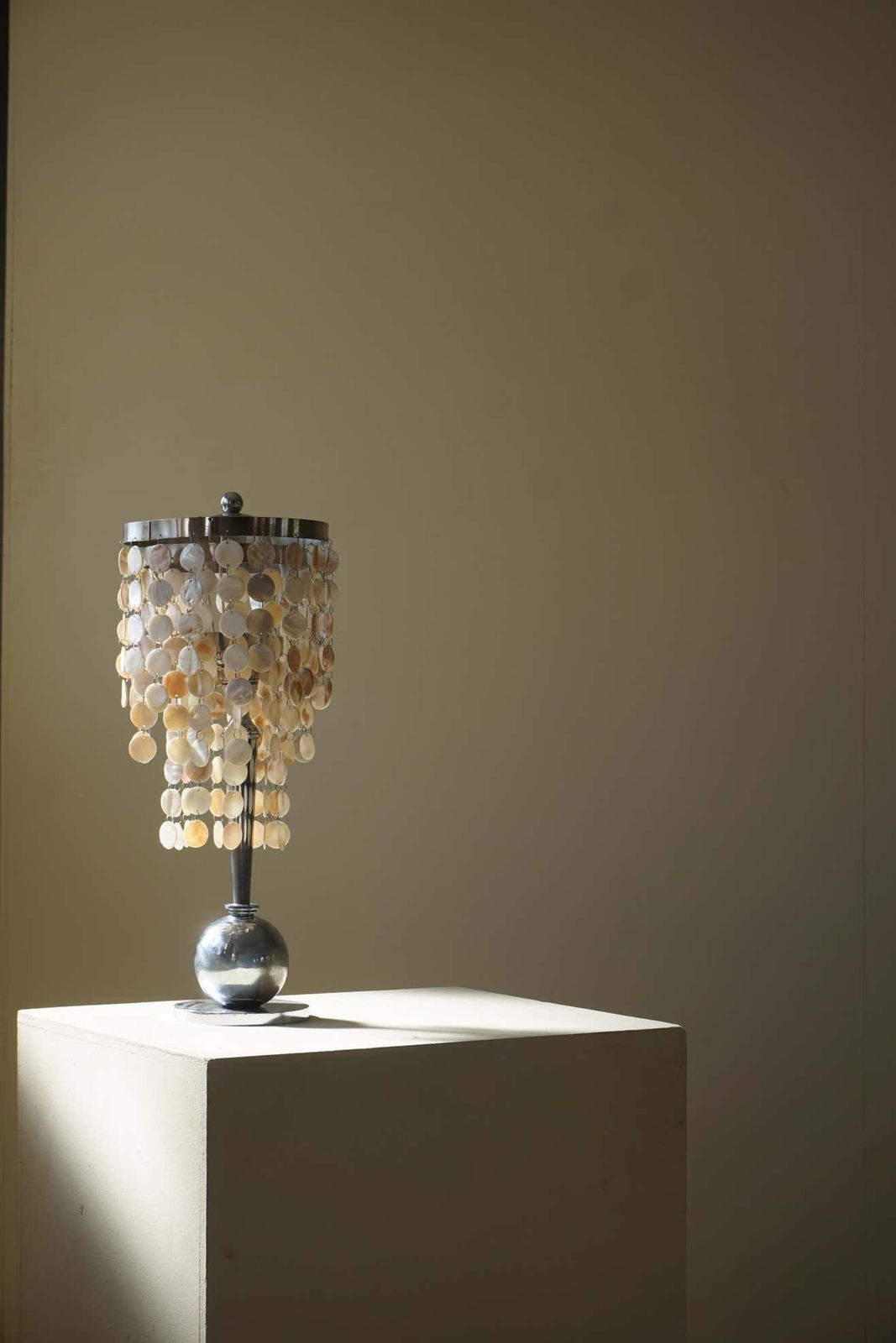 Art Deco Table Lamp With Mother Of Pearls Top And Funkis Style Frame photo furniture