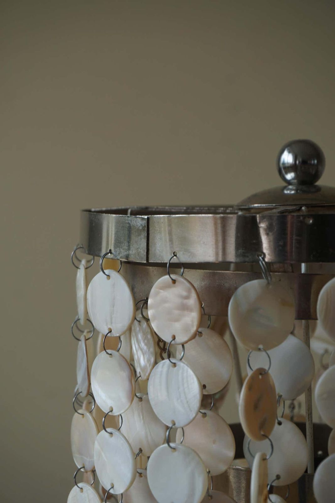 Art Deco Table Lamp With Mother Of Pearls Top And Funkis Style Frame photo buy