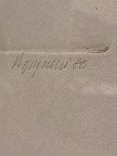 Etching Engraving Renzo Vespagnani (Rome 1924  2001) Children Size 73 X 53 photo 728.0