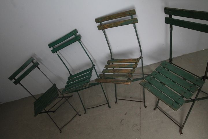 Group Of Four Original 50s Vintage Modern Antique Bistro Chairs photo Furniture
