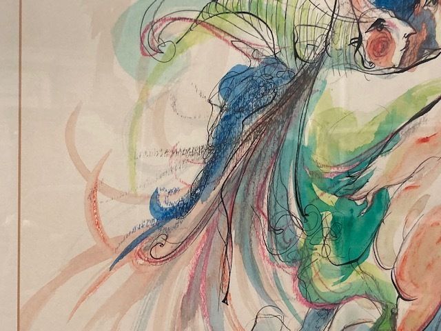 G. Lizzini Watercolor And Ink Painting Signed 20th Century Contemporary Art photo Art
