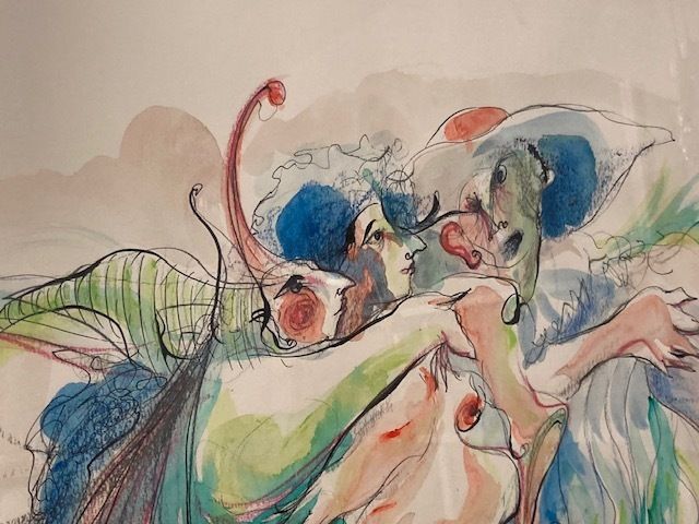 G. Lizzini Watercolor And Ink Painting Signed 20th Century Contemporary Art photo vinterior