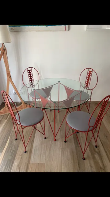 Cassina Chairs And Table From The 1970s, Designer Frank Lioyd Wright Modern Art