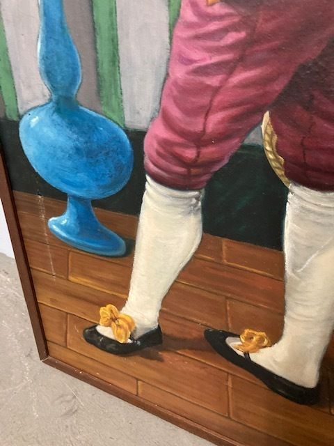 Oil Painting On Canvas "Homage To Watteau" Child In Costume. L. Palermo 1981 photo vintage