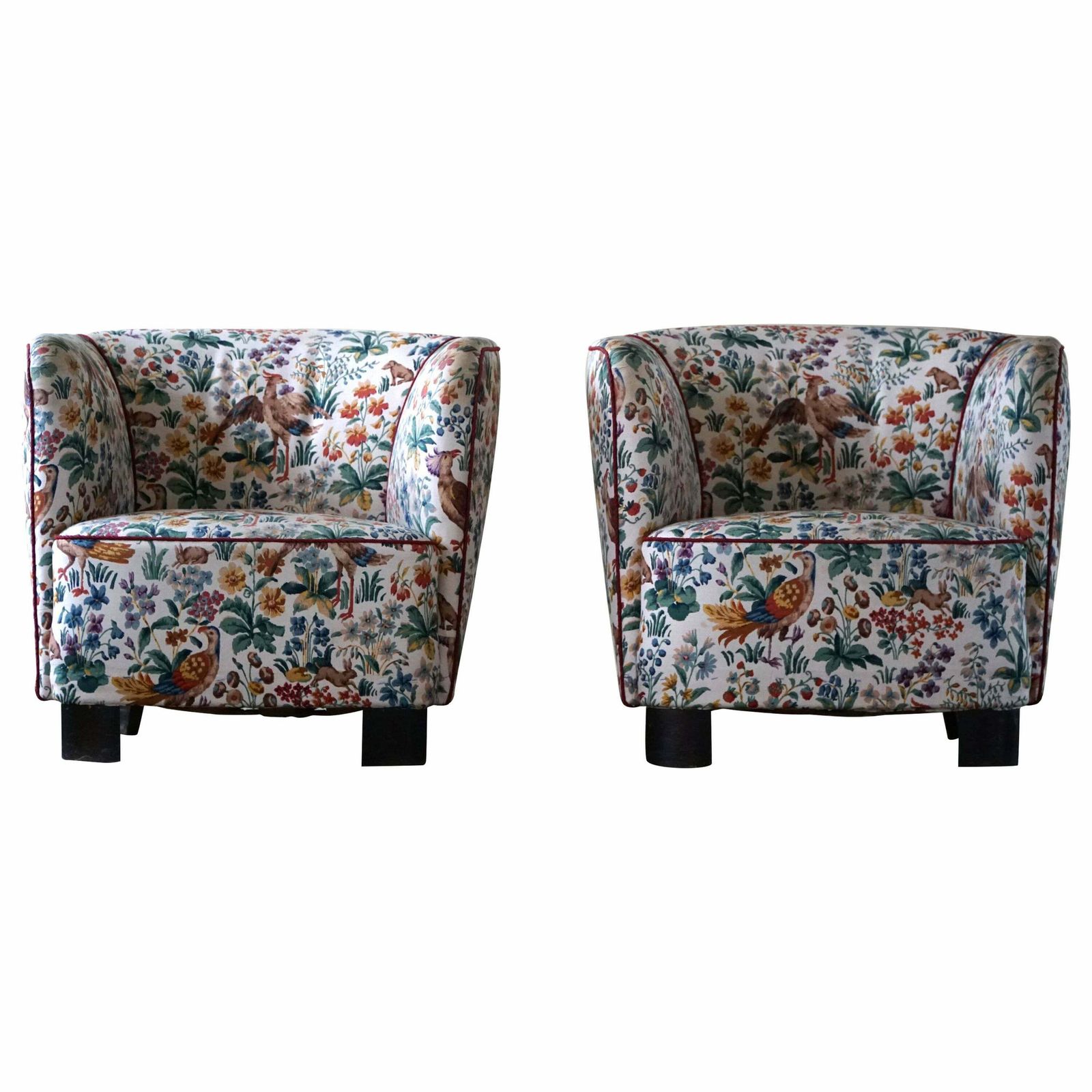 Danish Mid Century   Pair Of Curved Club Chairs   Viggo Boesen Style   1940s £6,413.60per Set