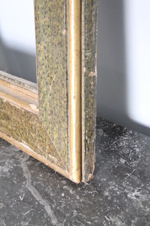 Ancient Splendid Wooden Frame Painted In Faux Marble From The 17th Century. photo buy