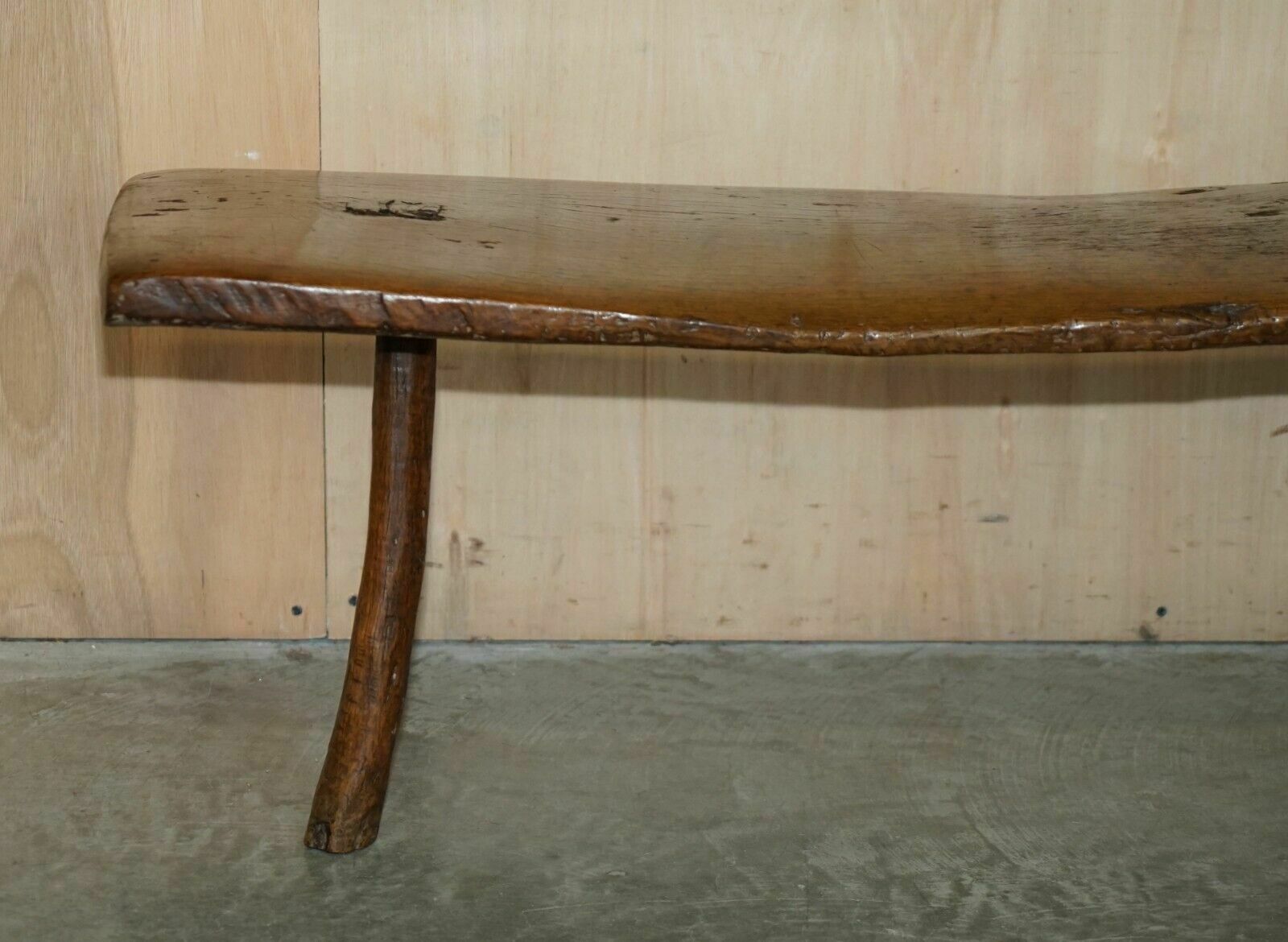 Primitive Antique 1740 Spanish 18th Century Three Legged Bench Or Coffee Table photo Furniture
