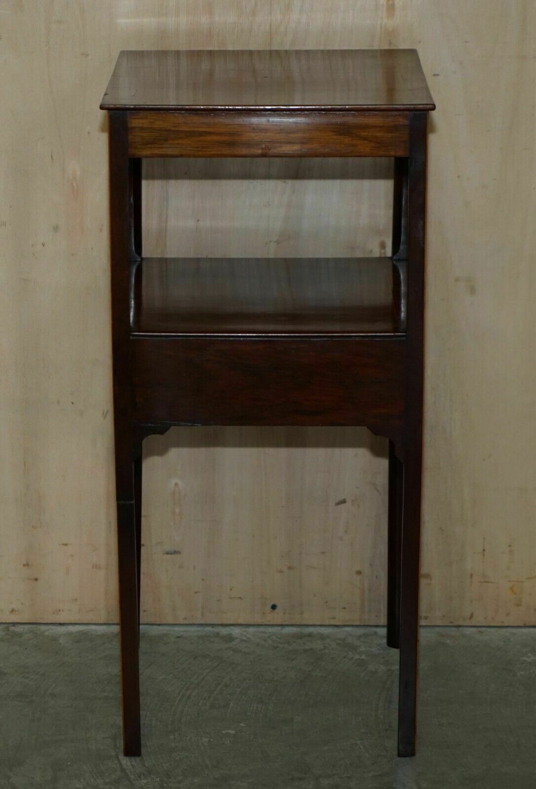 photo buy Antique Victorian Mahogany Single Drawer Tall Lamp Twin Top Table Plants Etc